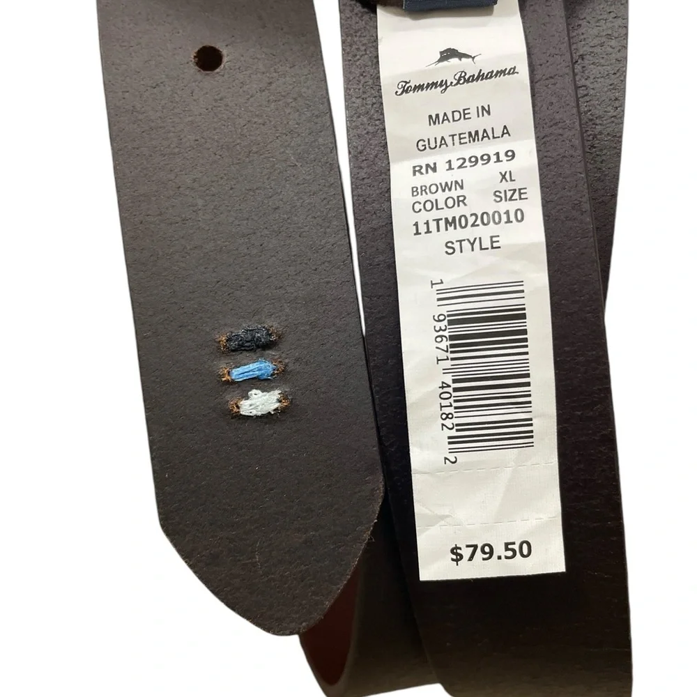 Tommy Bahama Men’s Genuine Leather Belt in Brown  NWT